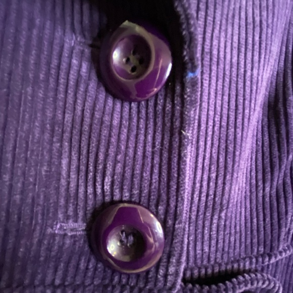 bread n butter Purple Corduroy Faux Fur Trim Mid Length Coat. Sz S - Picture 7 of 16